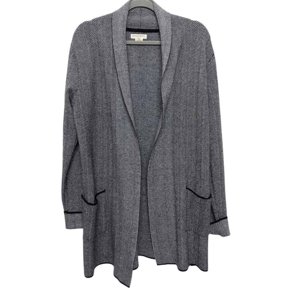 Cardigan By Christian Siriano In Black & Grey, Size: M