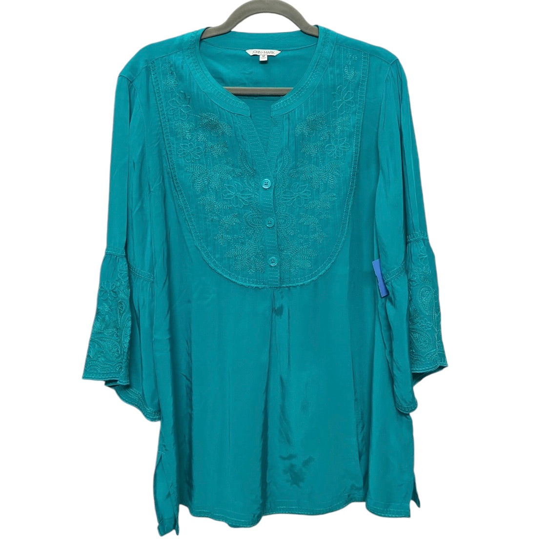 Tunic 3/4 Sleeve By John Mark In Green, Size: M