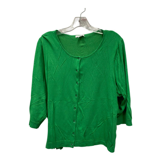 Sweater Cardigan By Roz And Ali In Green, Size:3X