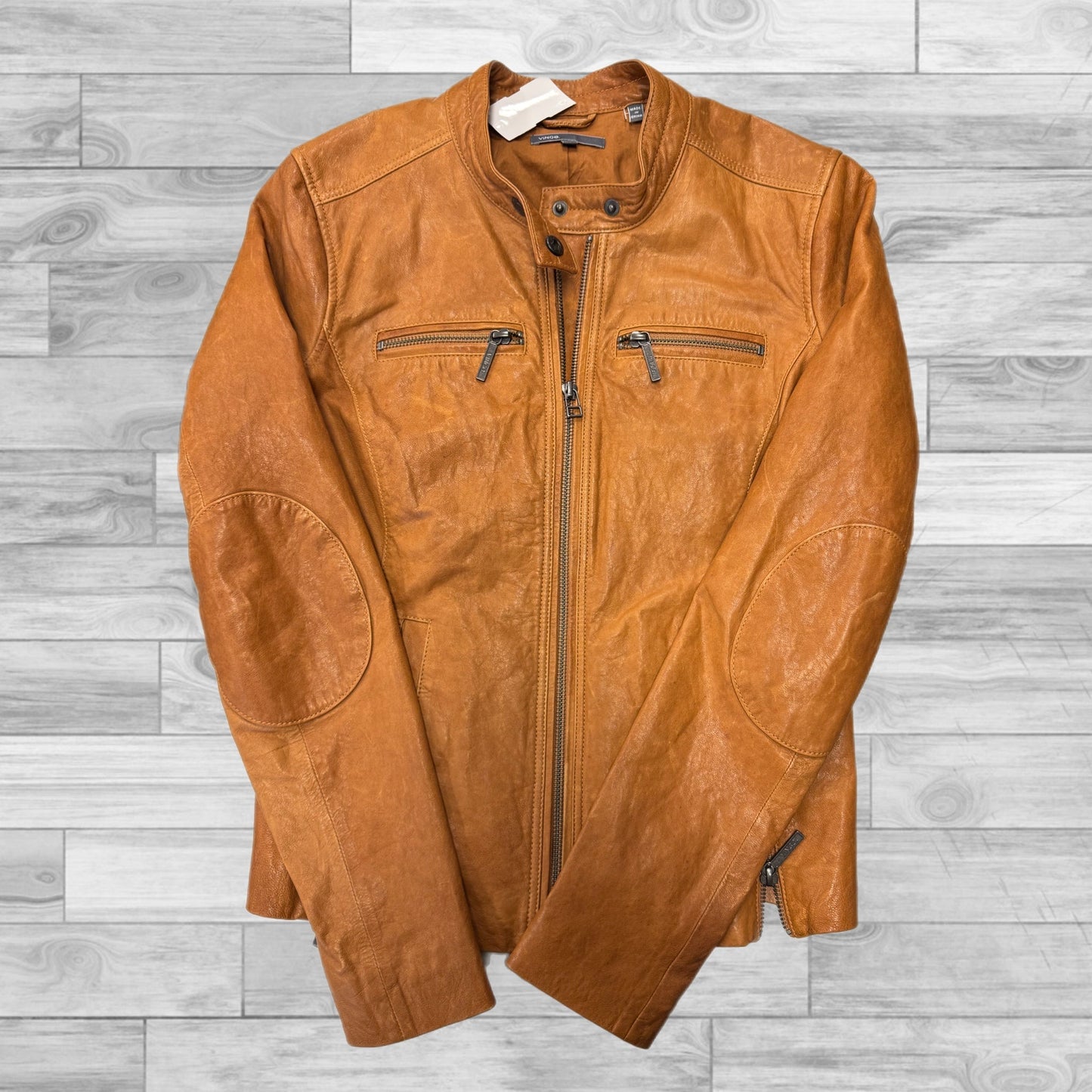 Jacket Leather By Vince In Orange, Size: Xs