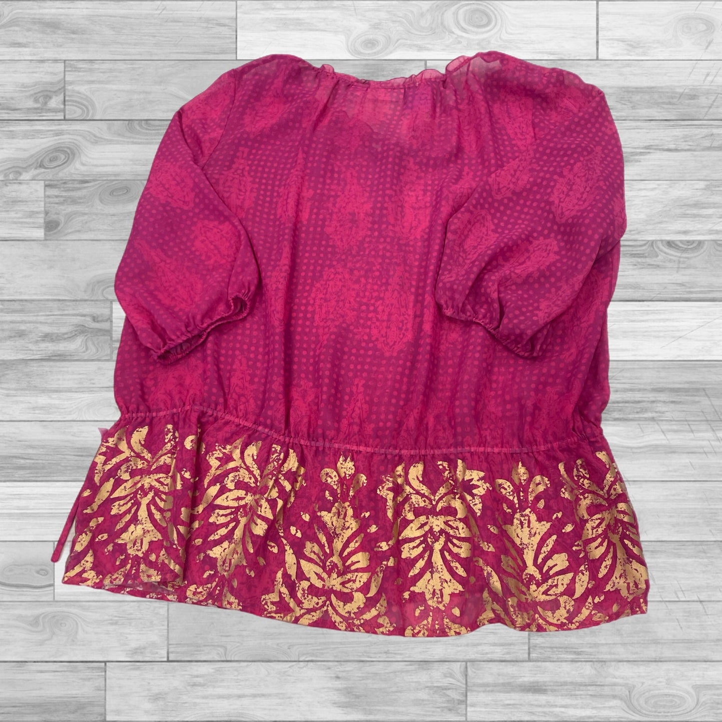 Top 3/4 Sleeve By Chicos In Pink, Size: 3 (XL)