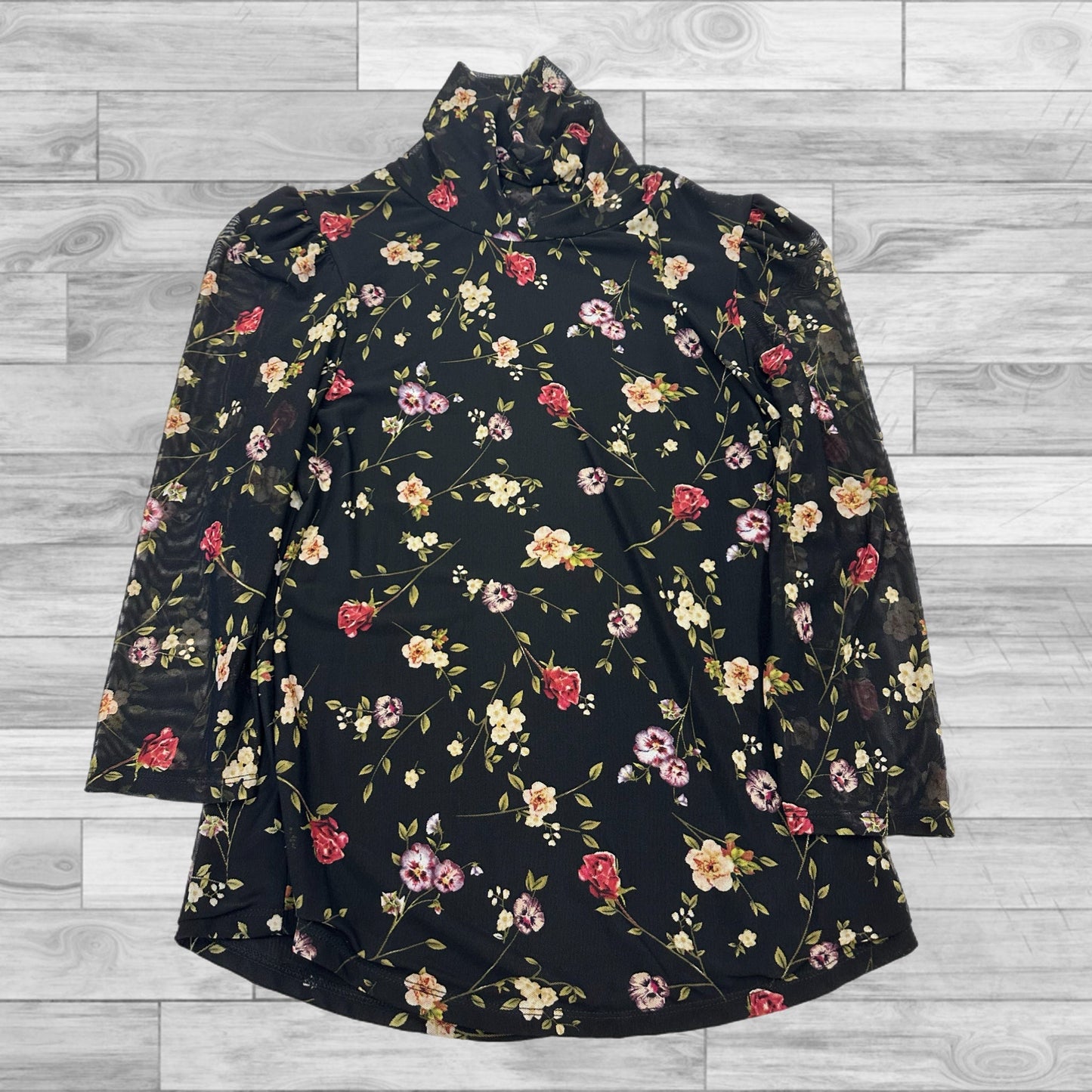 Top Long Sleeve By Catherine Malandrino In Floral, Size: L