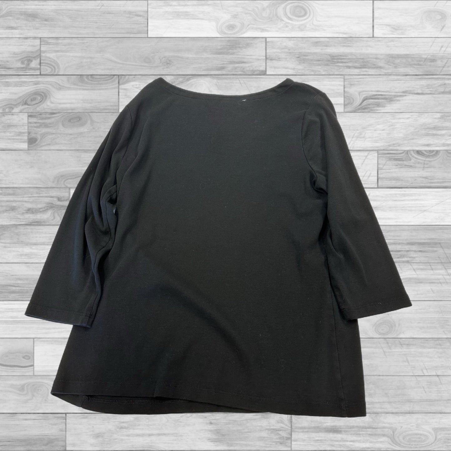 Top 3/4 Sleeve By Chicos In Black, Size: 2