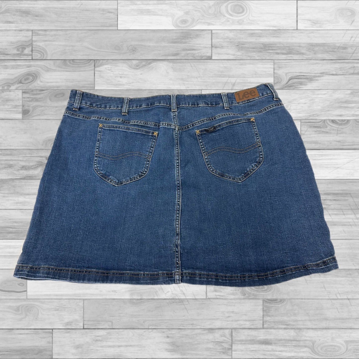 Skirt Mini & Short By Lee In Blue Denim, Size: 22