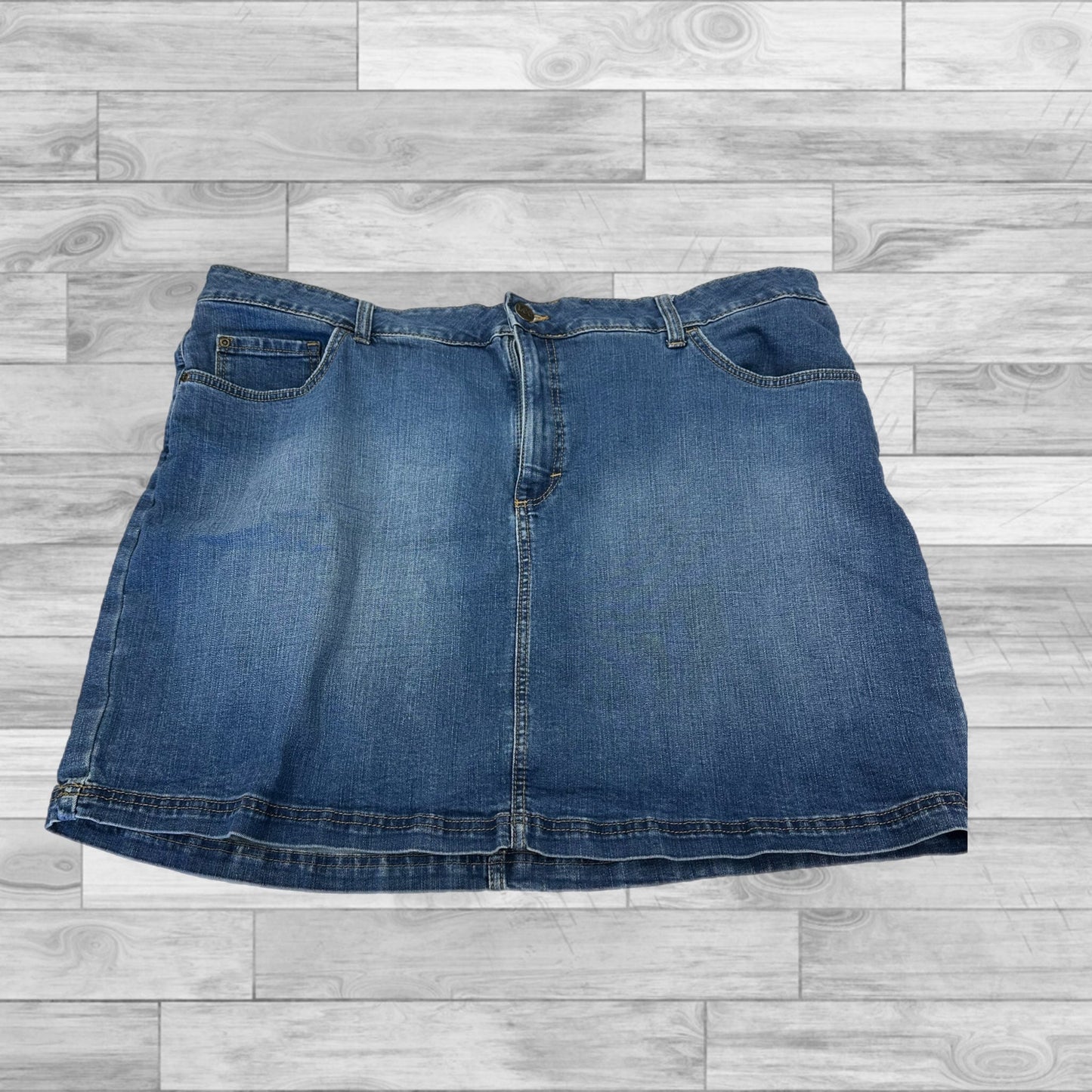 Skirt Mini & Short By Lee In Blue Denim, Size: 22