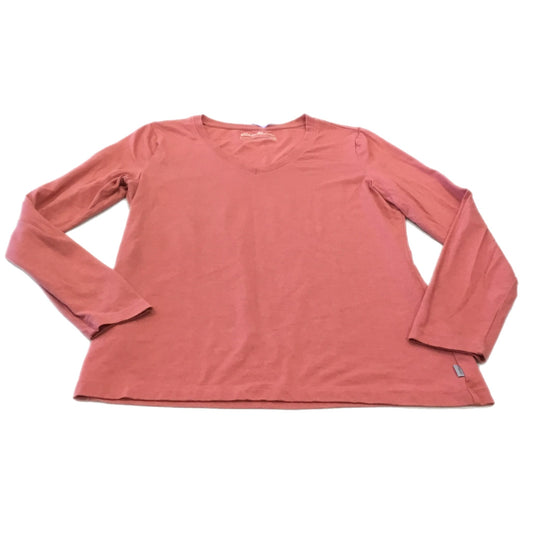 Top Long Sleeve Basic By Eddie Bauer In Orange, Size: M