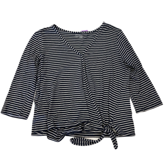 Top 3/4 Sleeve By Eddie Bauer In Striped Pattern, Size: L