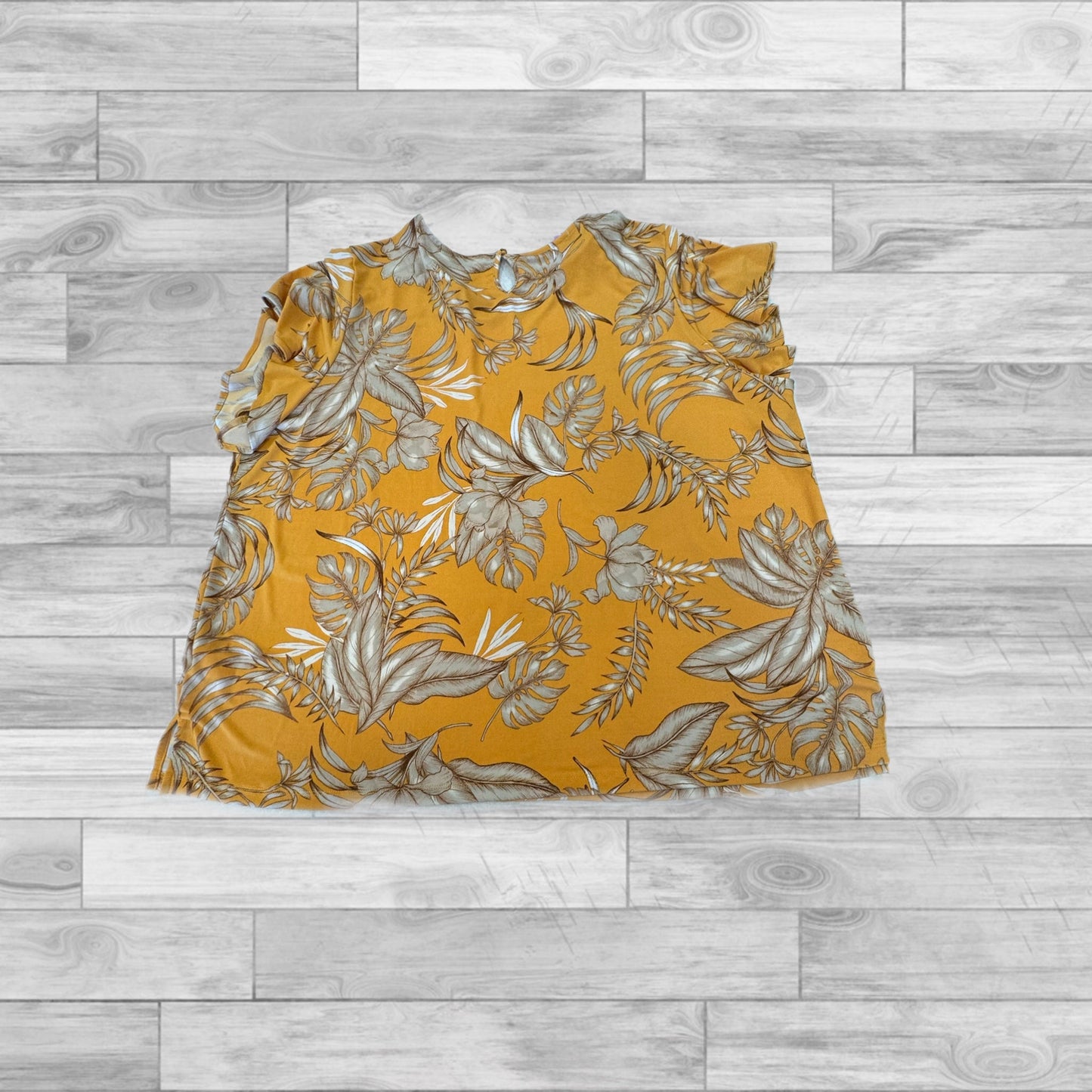 Yellow Top Short Sleeve Liz Claiborne, Size 2x