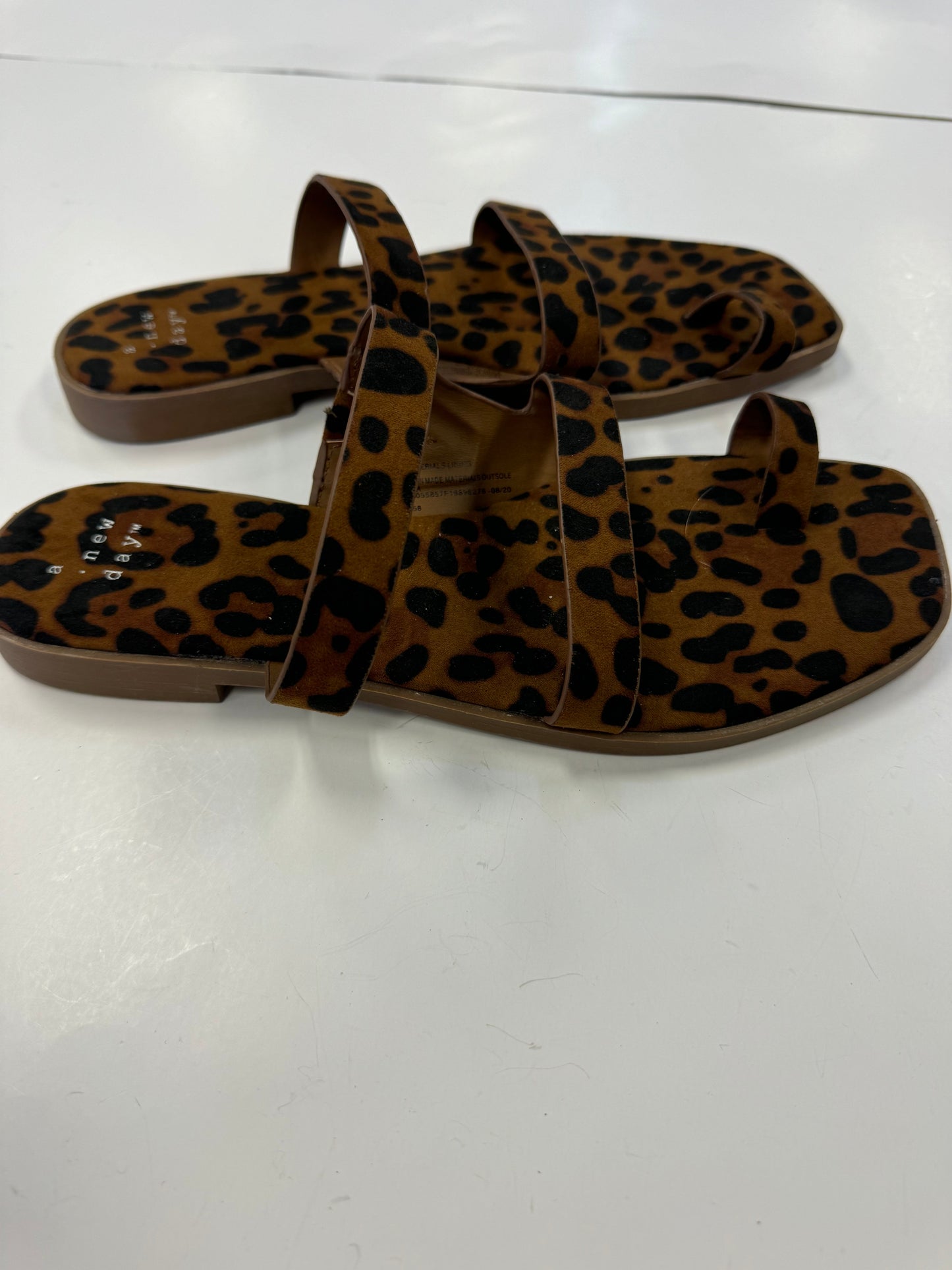 Sandals Flats By A New Day In Animal Print, Size: 7.5