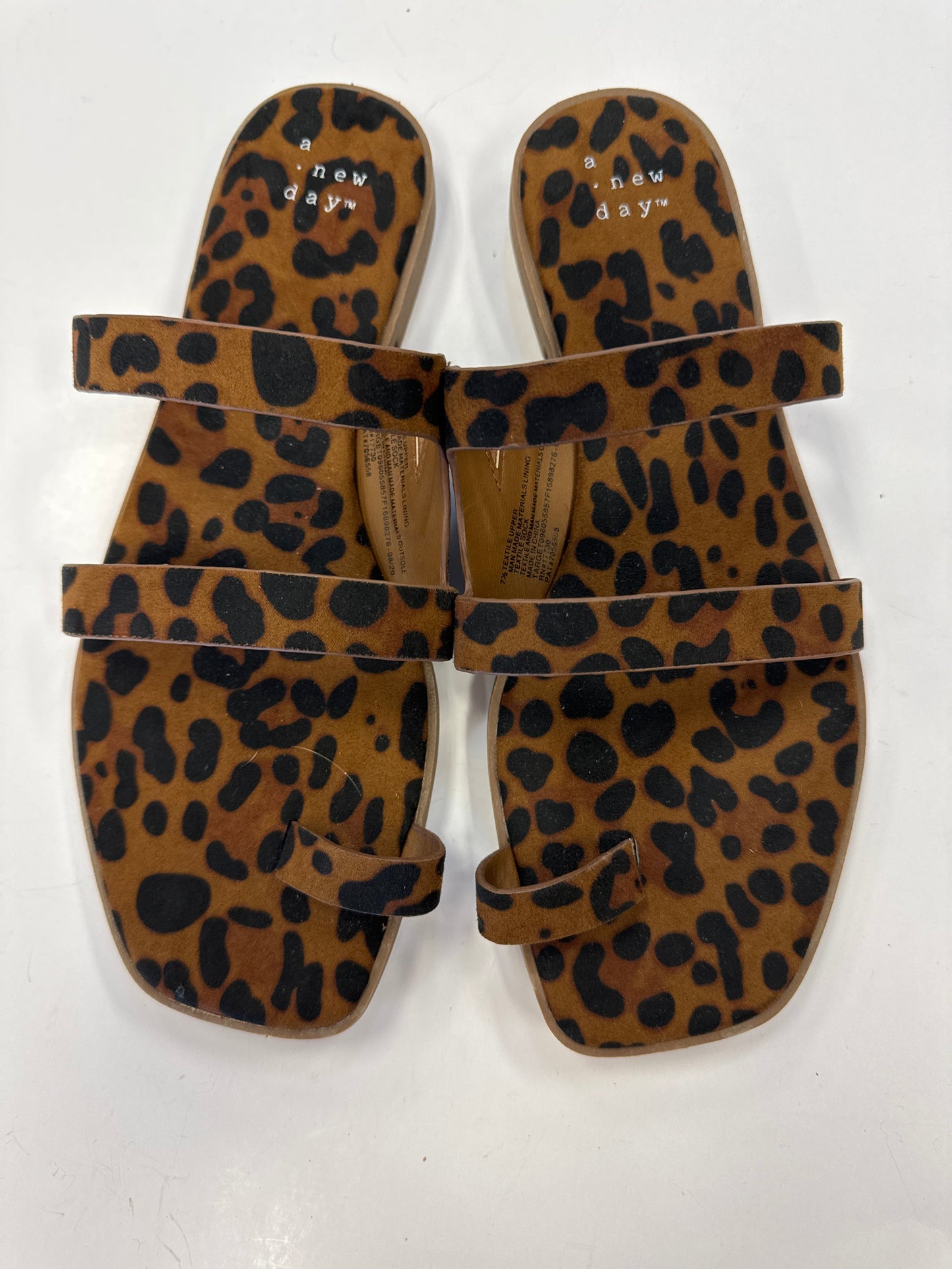 Sandals Flats By A New Day In Animal Print, Size: 7.5