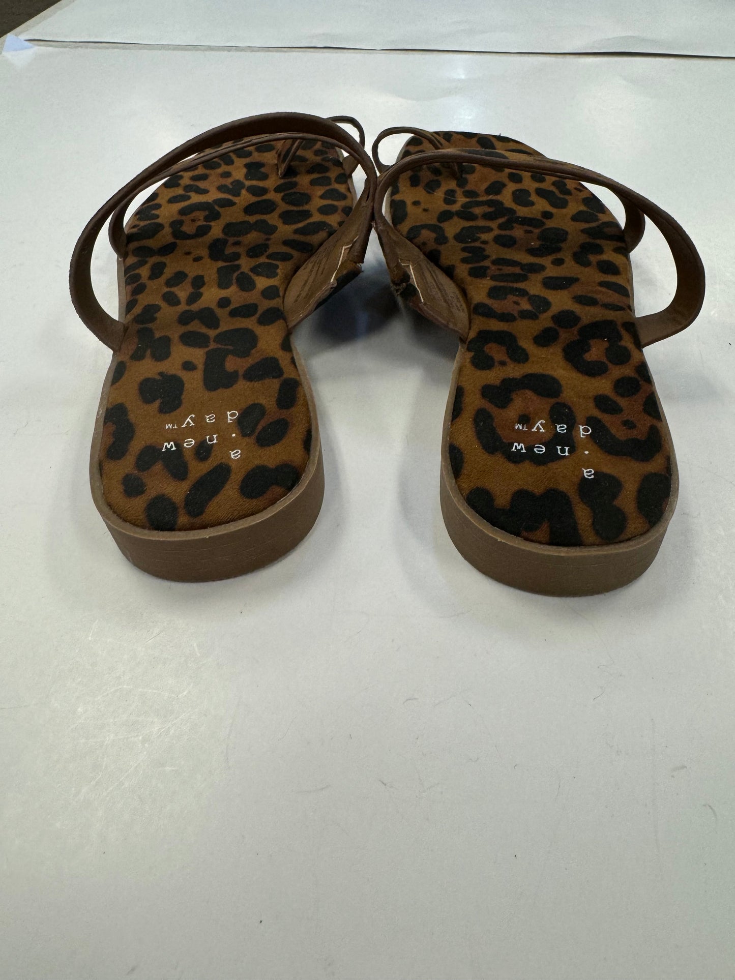 Sandals Flats By A New Day In Animal Print, Size: 7.5