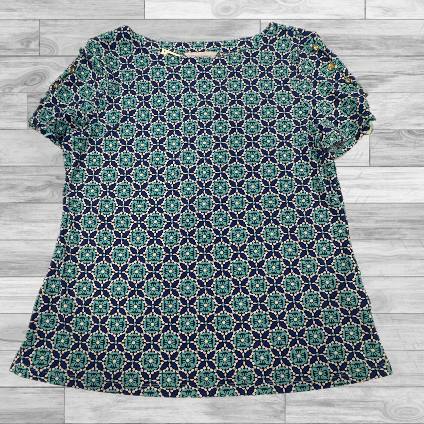 Top Short Sleeve By Liz Claiborne In Blue, Size: S