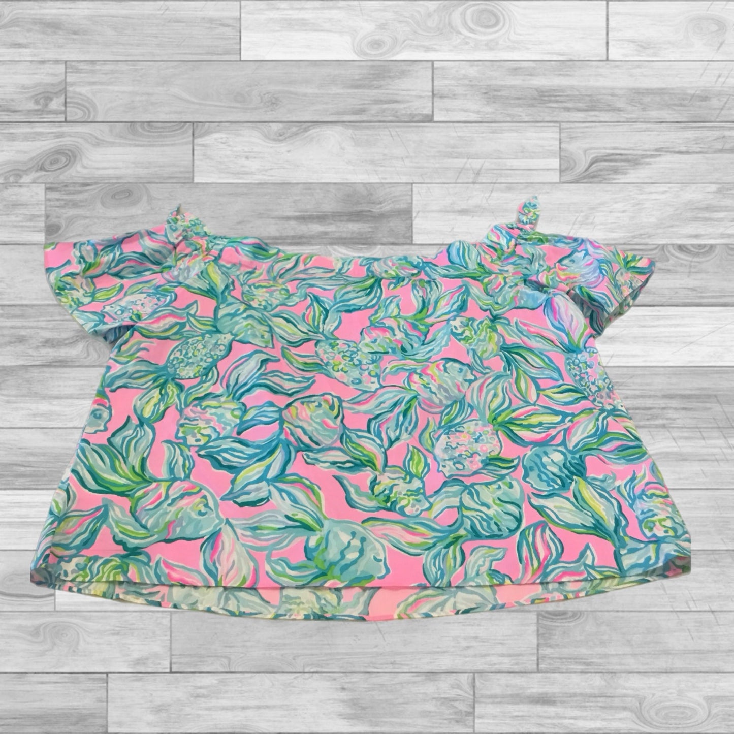 Top Short Sleeve Designer By Lilly Pulitzer In Multi-colored, Size: L