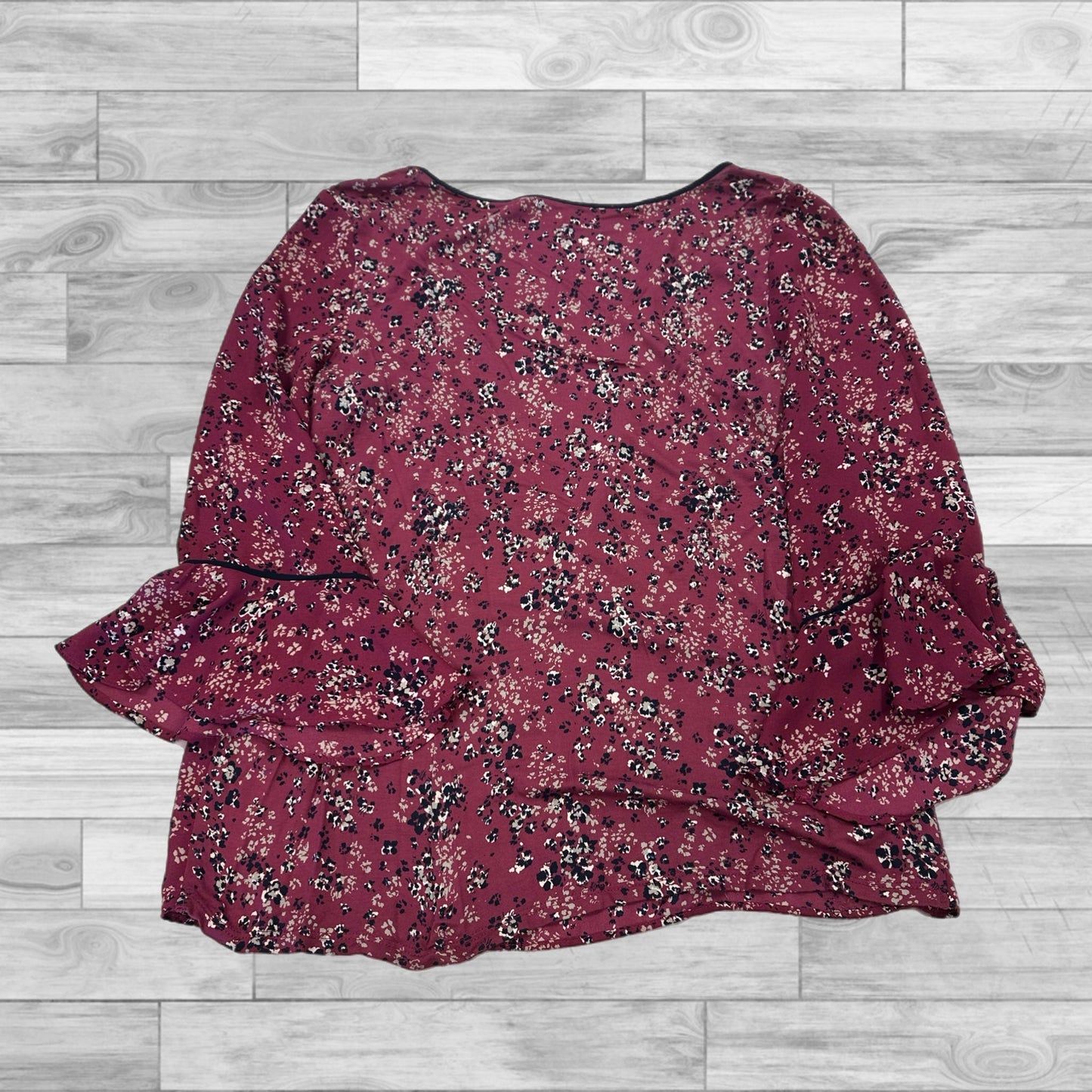 Top 3/4 Sleeve By Loft In Maroon, Size: Sp