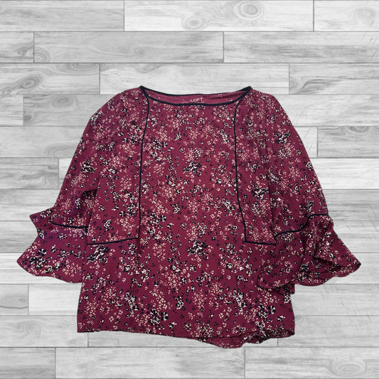 Top 3/4 Sleeve By Loft In Maroon, Size: Sp