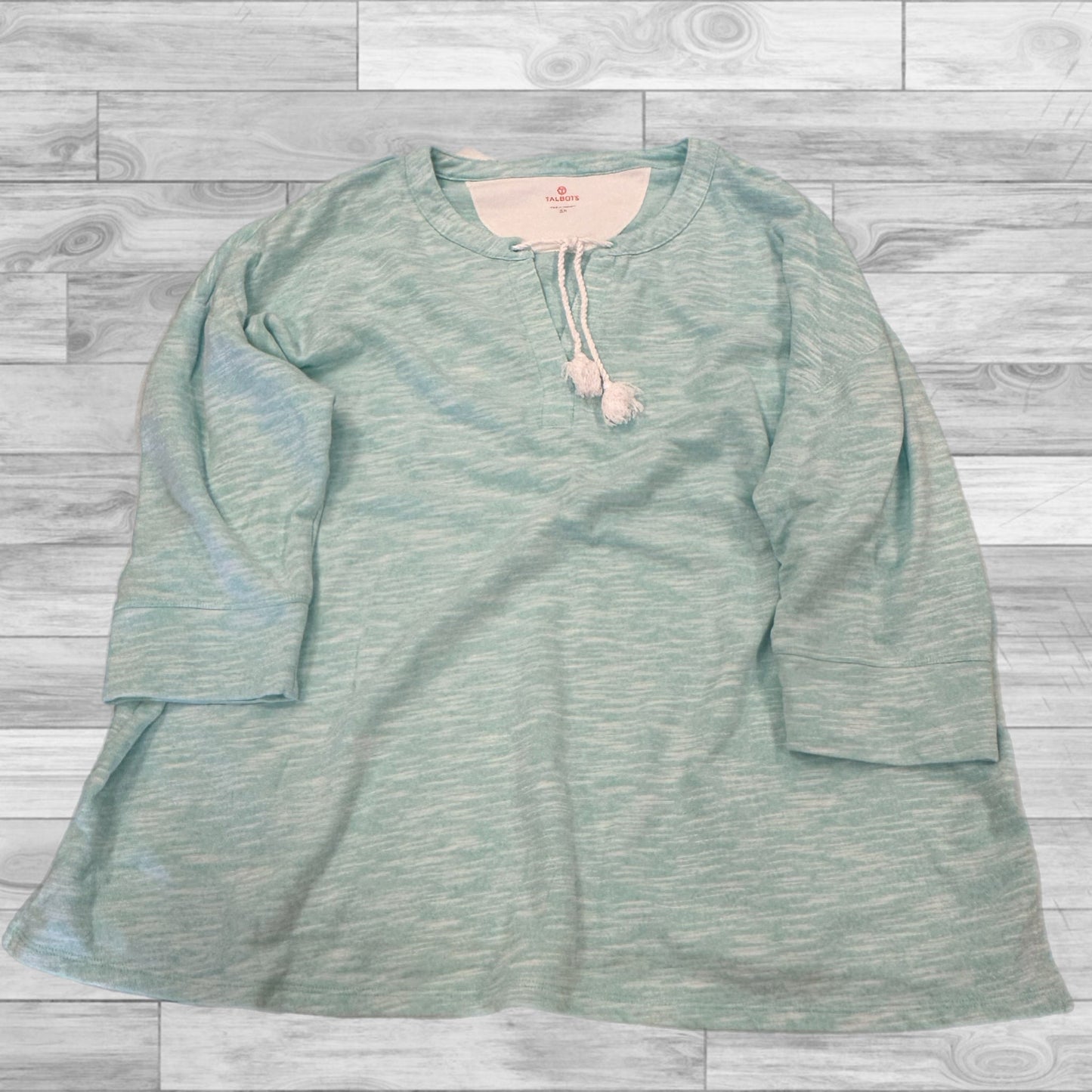 Top 3/4 Sleeve By Talbots In Teal, Size: 3x