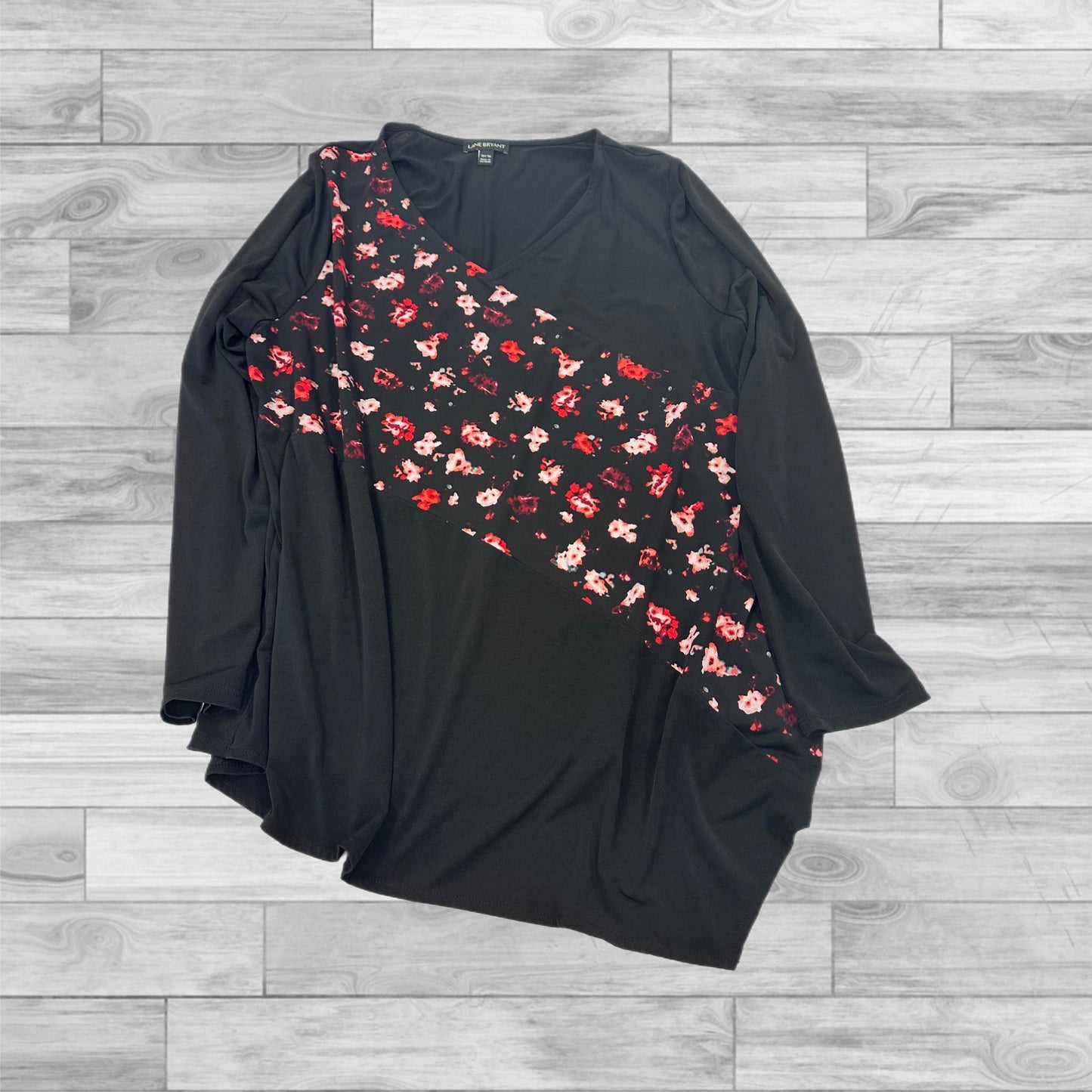 Top Long Sleeve By Lane Bryant In Black & Red, Size: 14