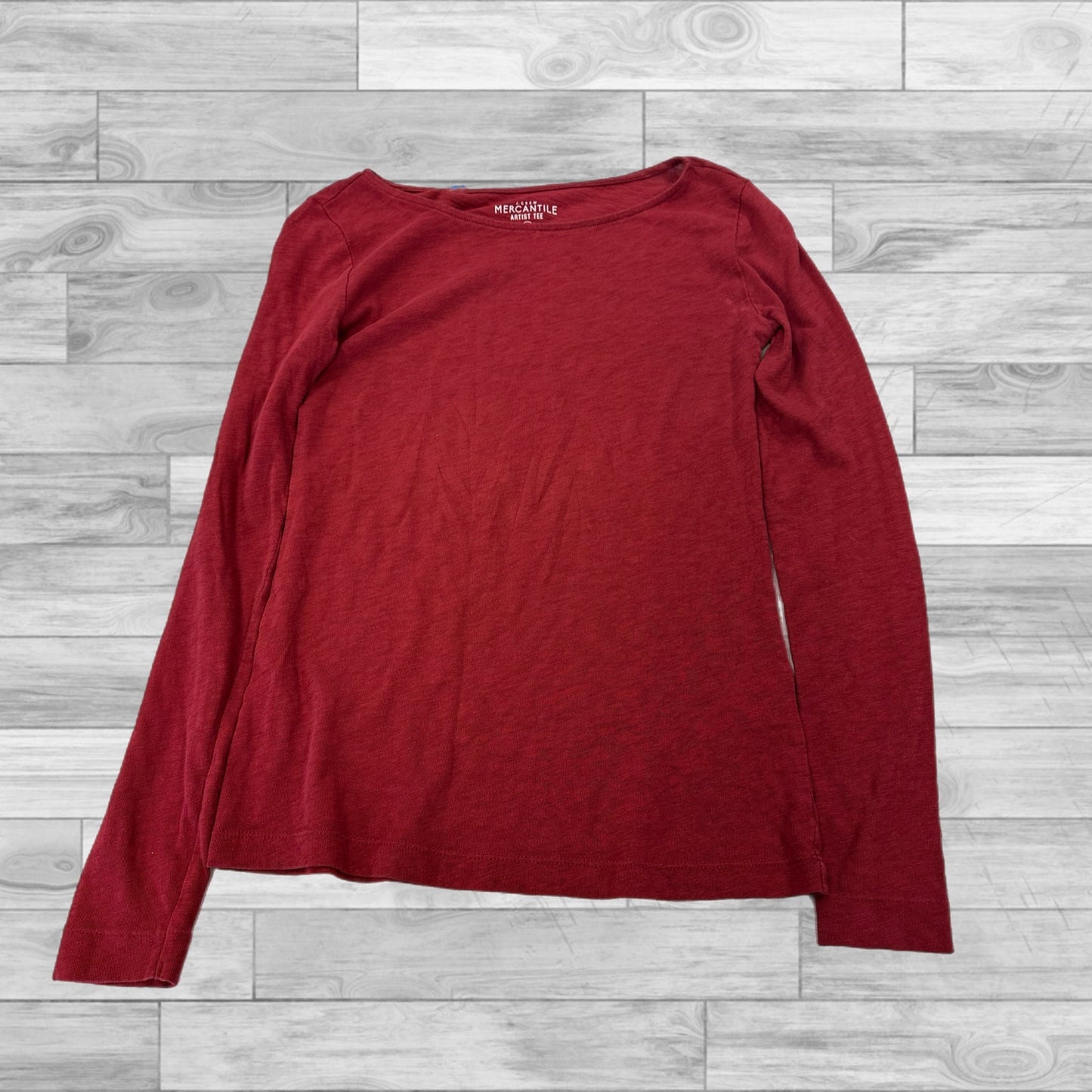 Top Long Sleeve Basic By J Crew In Red, Size: Xxs