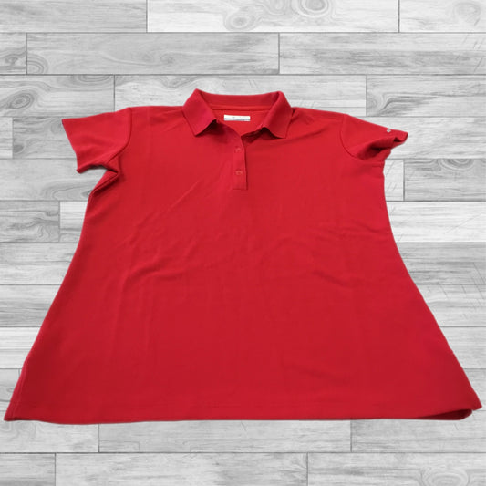 Athletic Top Short Sleeve By Columbia In Red, Size: M