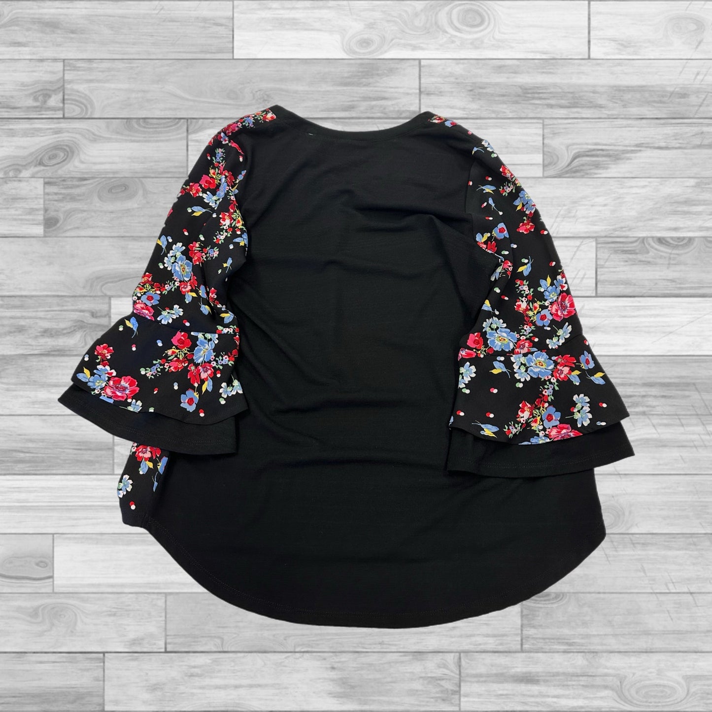 Top 3/4 Sleeve By Rafaella In Black, Size: M