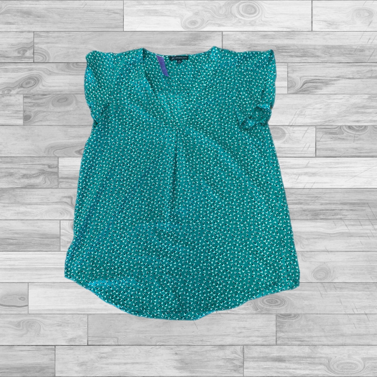 Green Top Short Sleeve Adrianna Papell, Size S