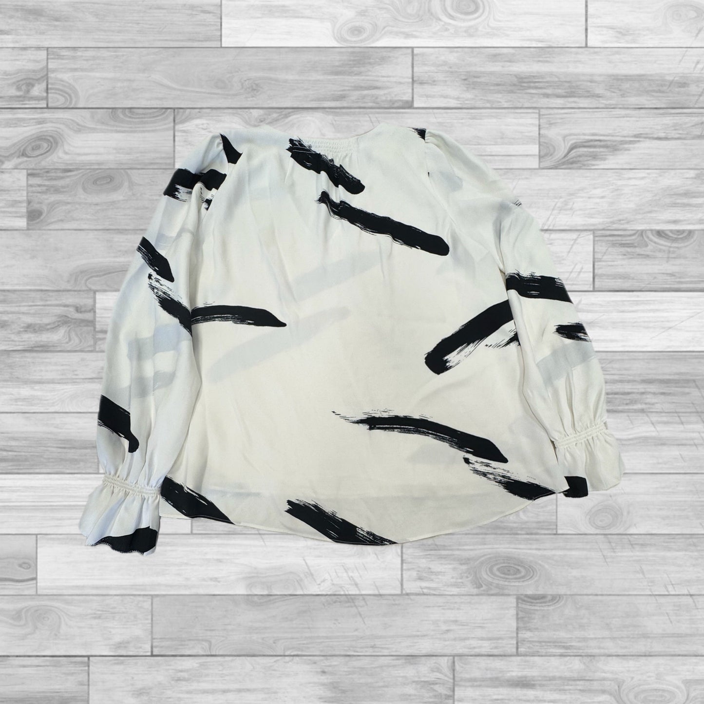 Top Long Sleeve By Joie In Black & White, Size: L