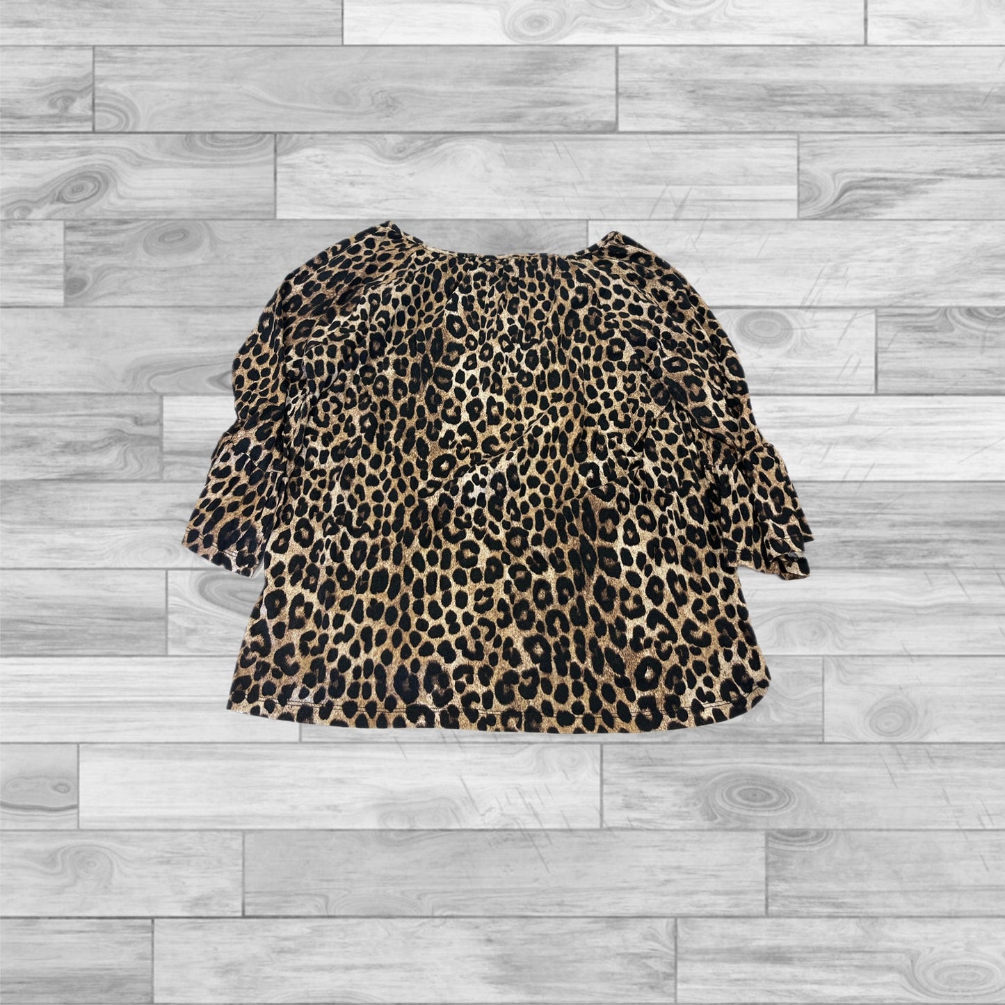 Top 3/4 Sleeve By Michael By Michael Kors In Animal Print, Size: M