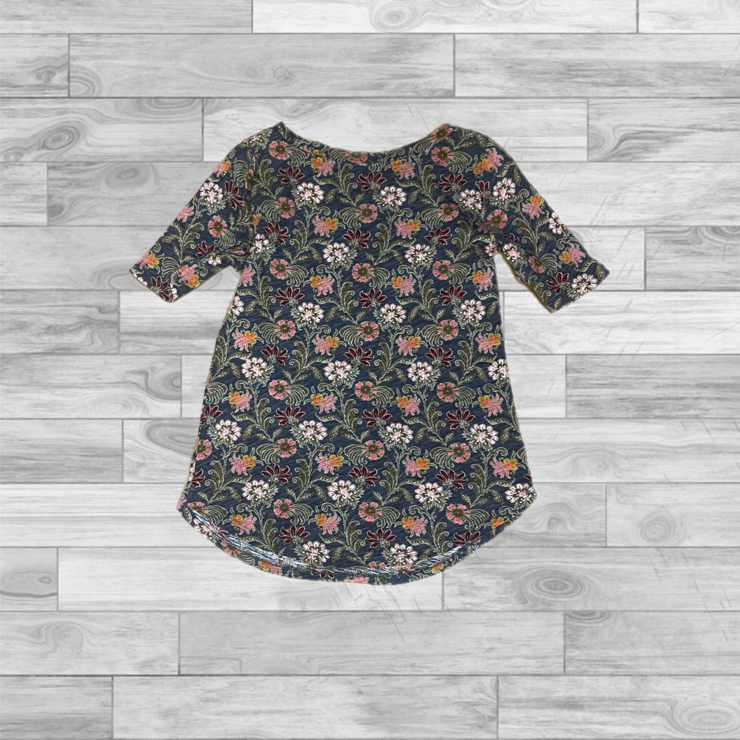 Top Short Sleeve By Loft In Floral Print, Size: Xs