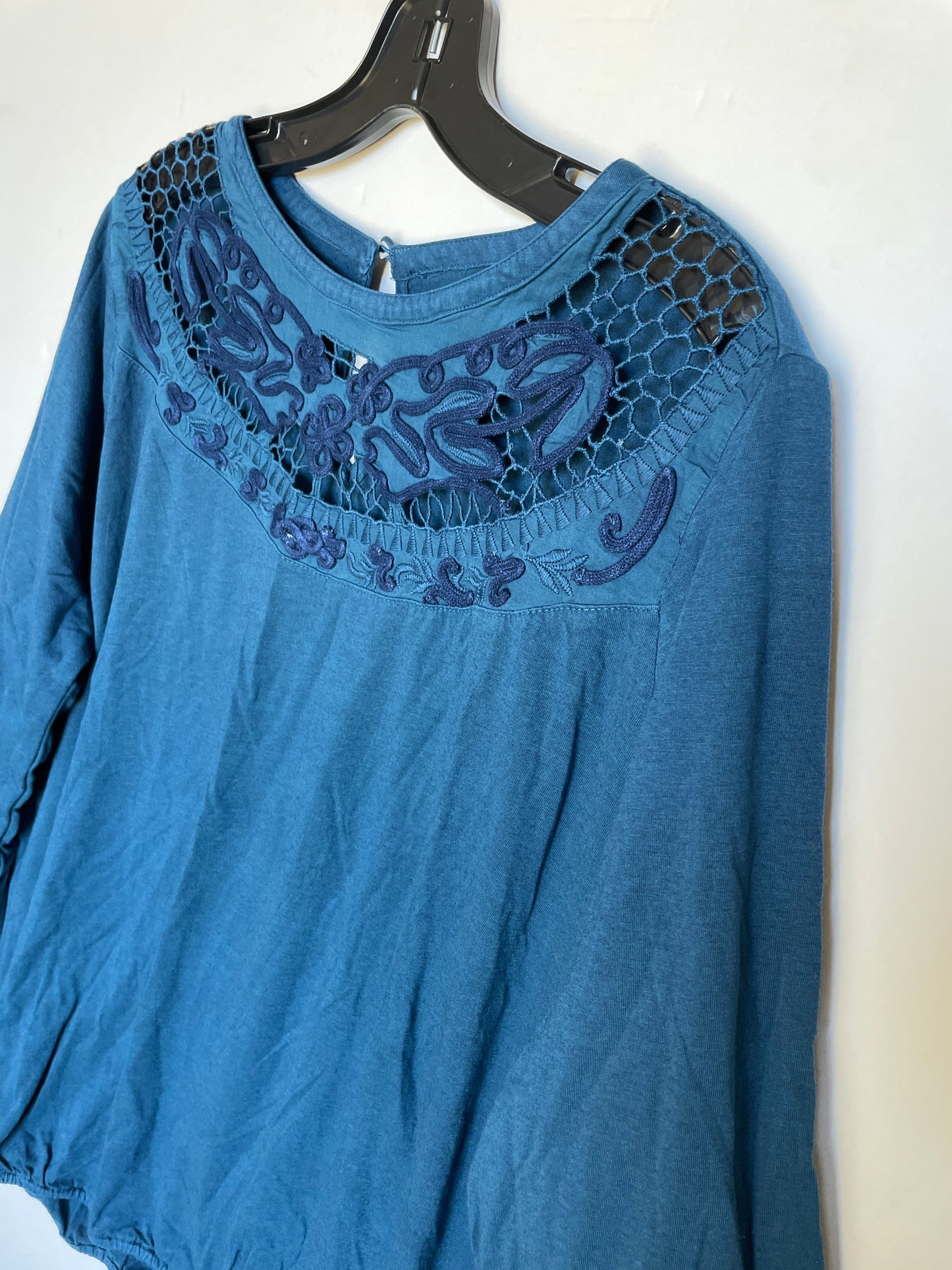 Top Long Sleeve By Soft Surroundings In Teal, Size: Xl