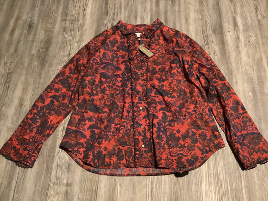 Top Long Sleeve By J. Crew In Paisley Print, Size: 1x