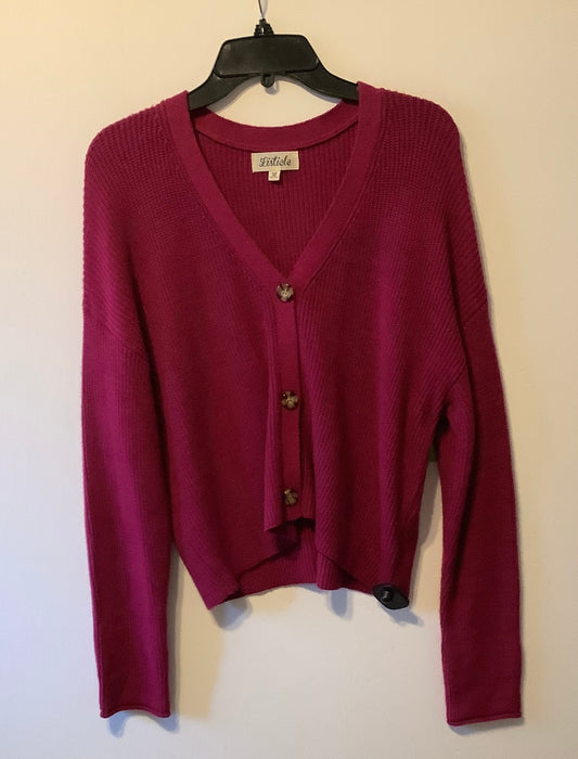 Sweater Cardigan By Clothes Mentor In Purple, Size: L