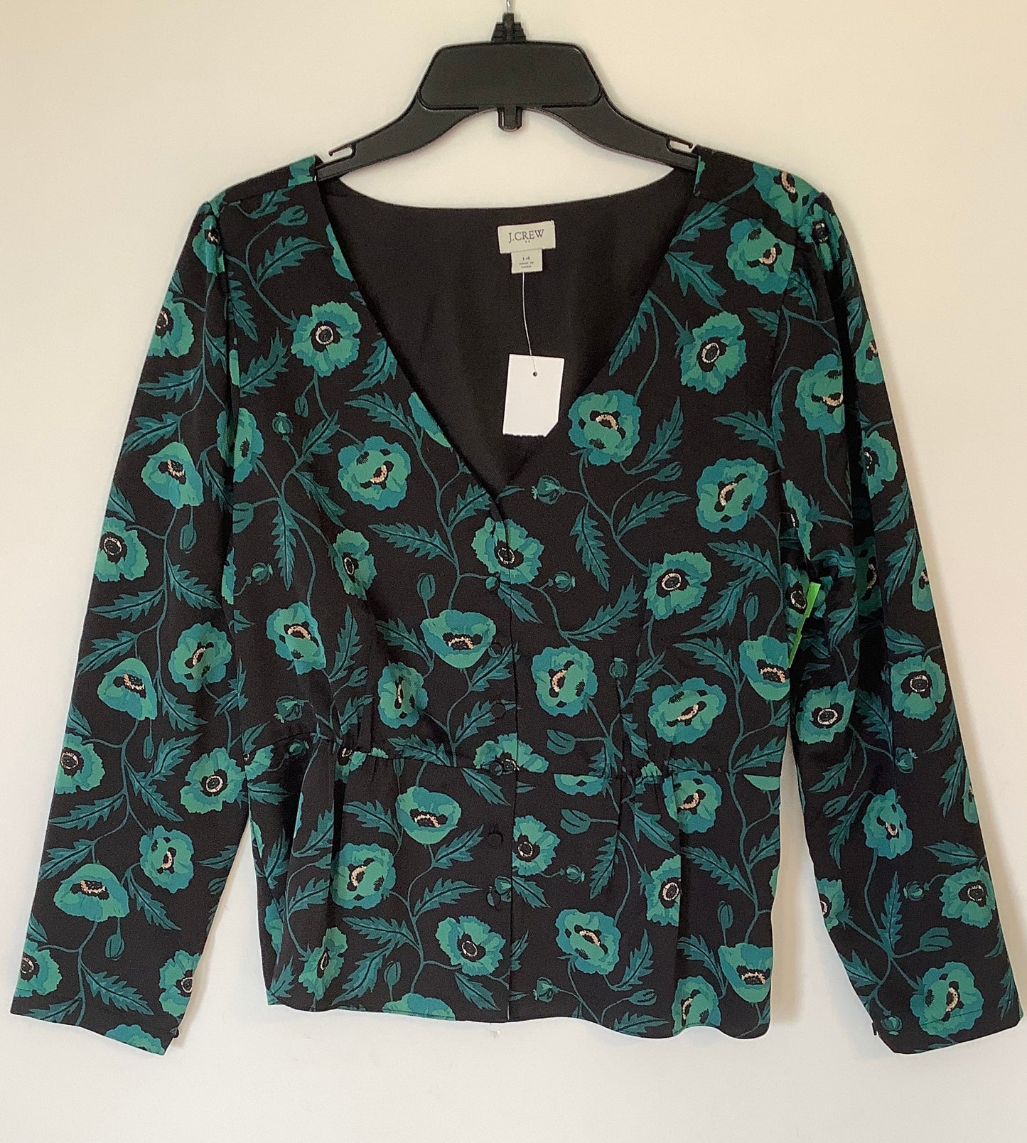 Top Long Sleeve By J. Crew In Floral Print, Size: Xl