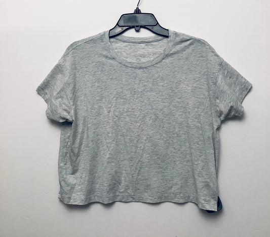 Athletic Top Short Sleeve By Lululemon In Grey, Size: M