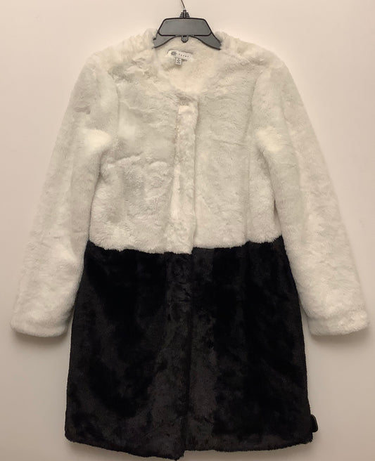 Coat Faux Fur & Sherpa By Fever In Black & White, Size: S