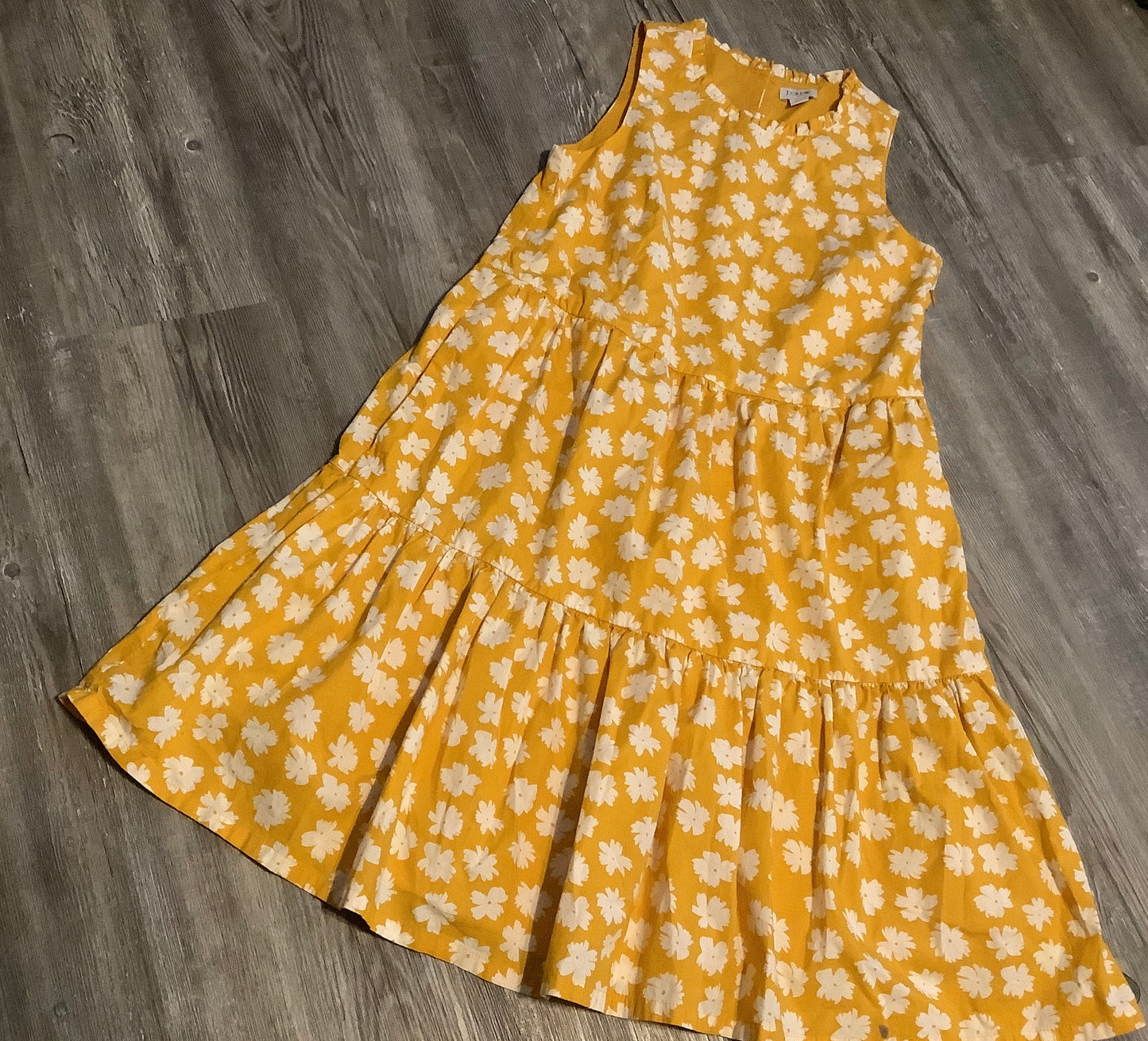 Yellow Dress Casual Midi J. Crew, Size Xxs