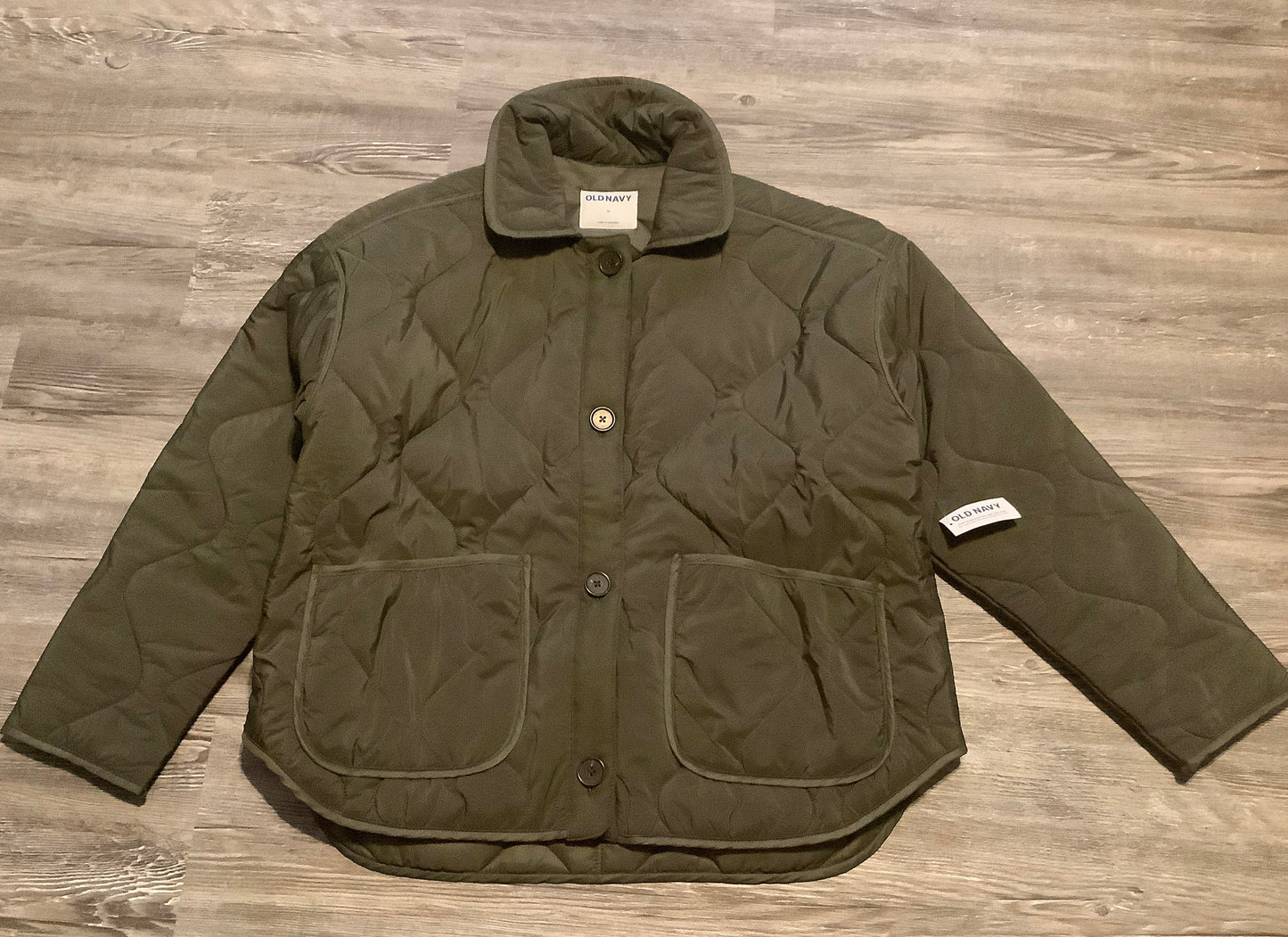 Green Jacket Puffer & Quilted Old Navy, Size M