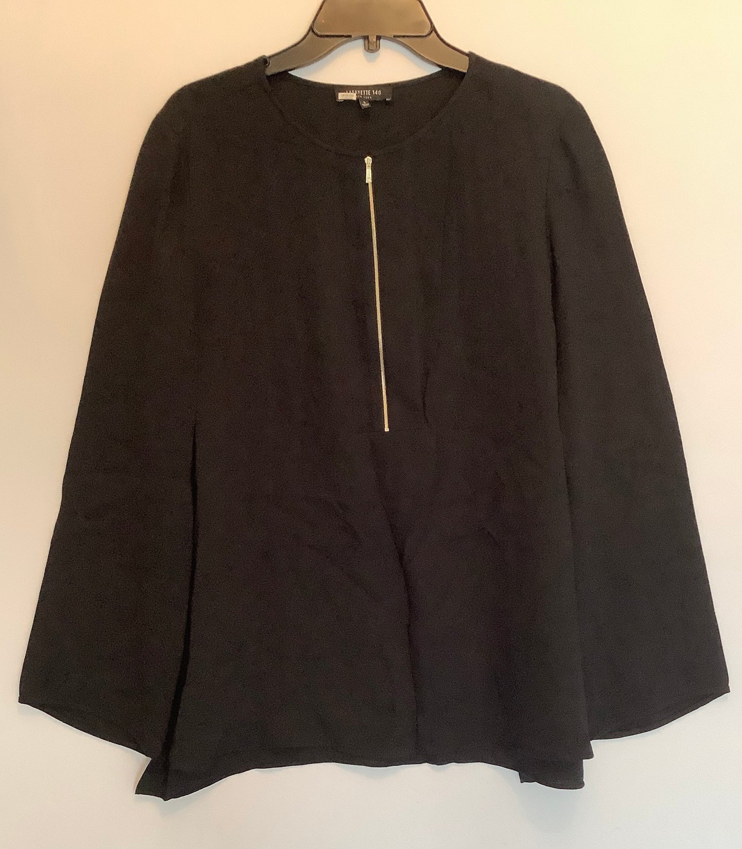 Top Long Sleeve Designer By Lafayette 148 In Black, Size: L