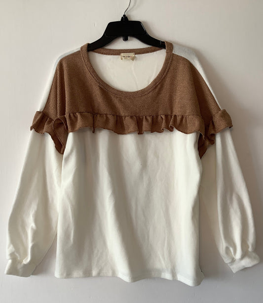 Sweater By Bibi In Cream & Tan, Size: Xl