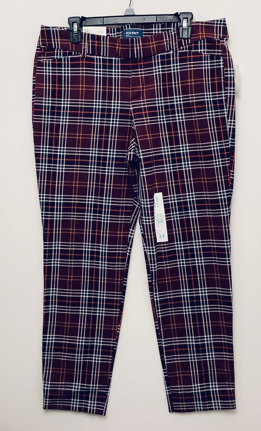 Pants Other By Old Navy In Plaid Pattern, Size: 14