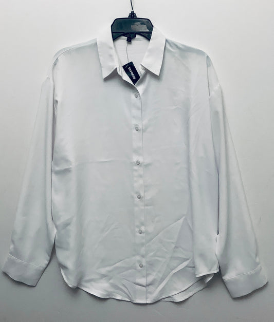 Top Long Sleeve By Express In White, Size: S