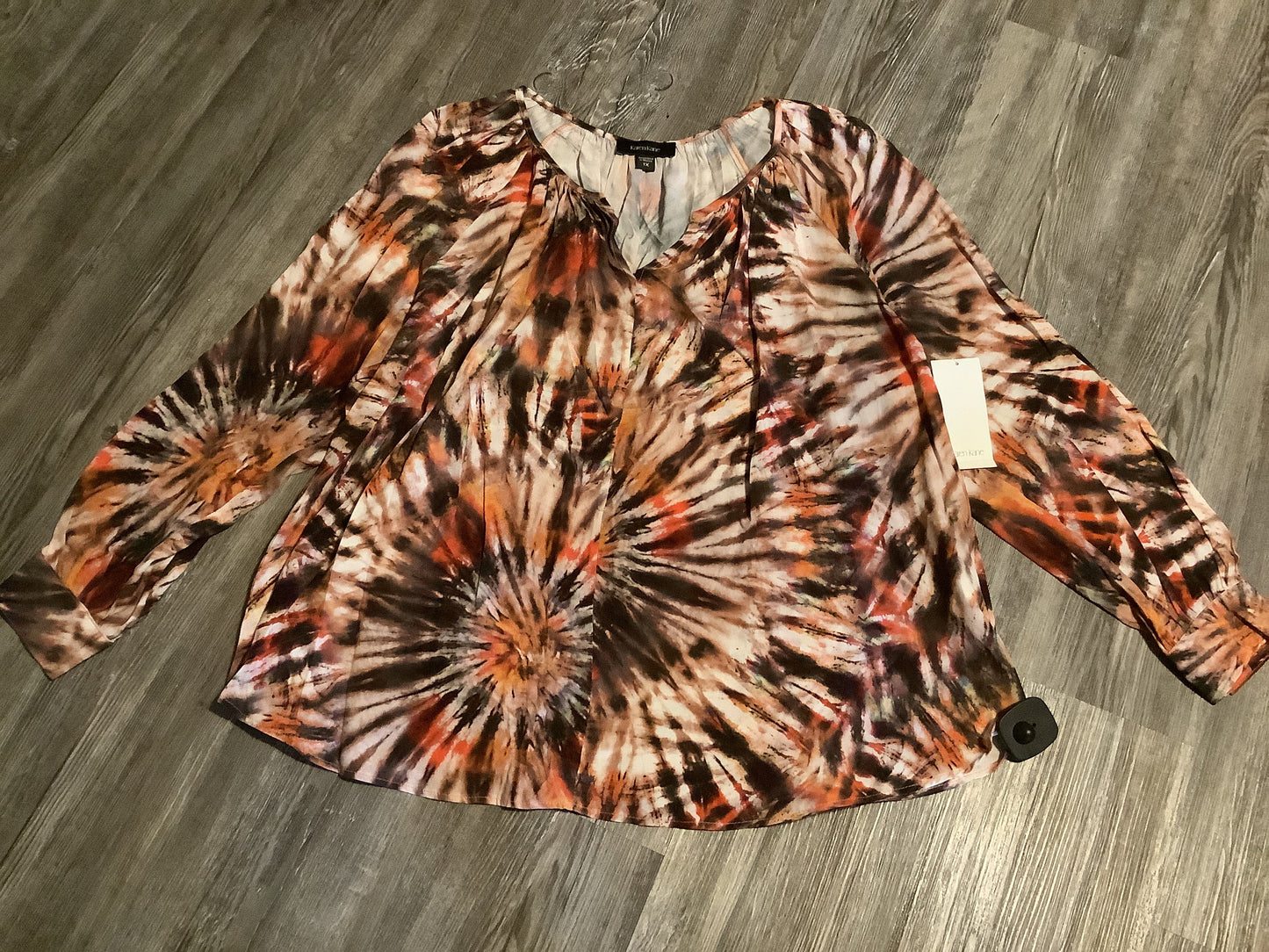 Top Long Sleeve By Karen Kane In Multi-colored, Size: 1x