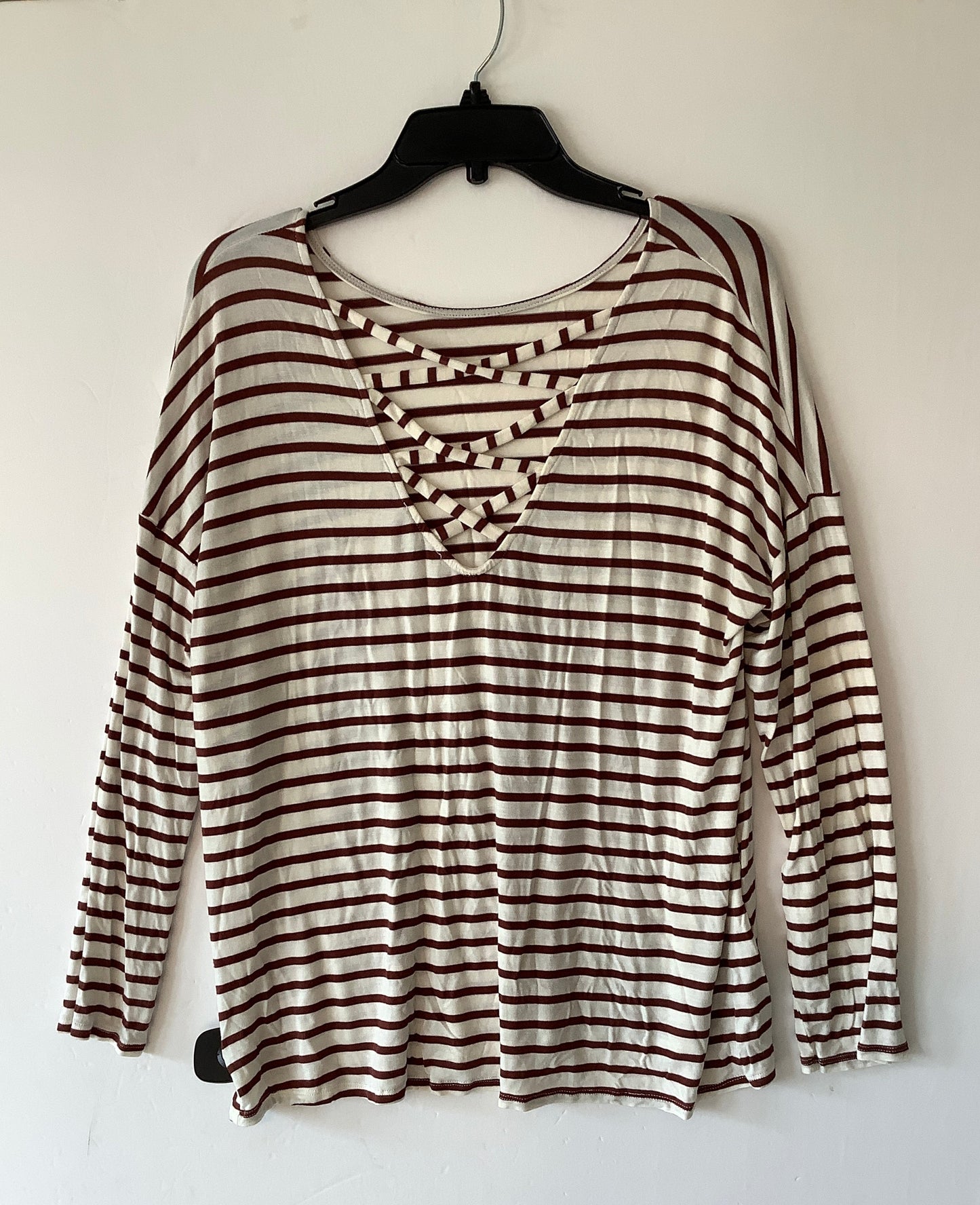 Top Long Sleeve By White Birch In Striped Pattern, Size: Xl