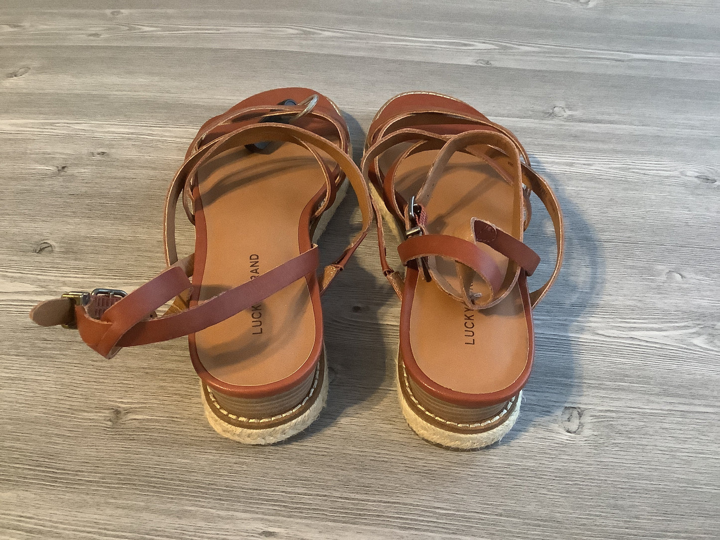 Red Sandals Flats Lucky Brand, Size 9