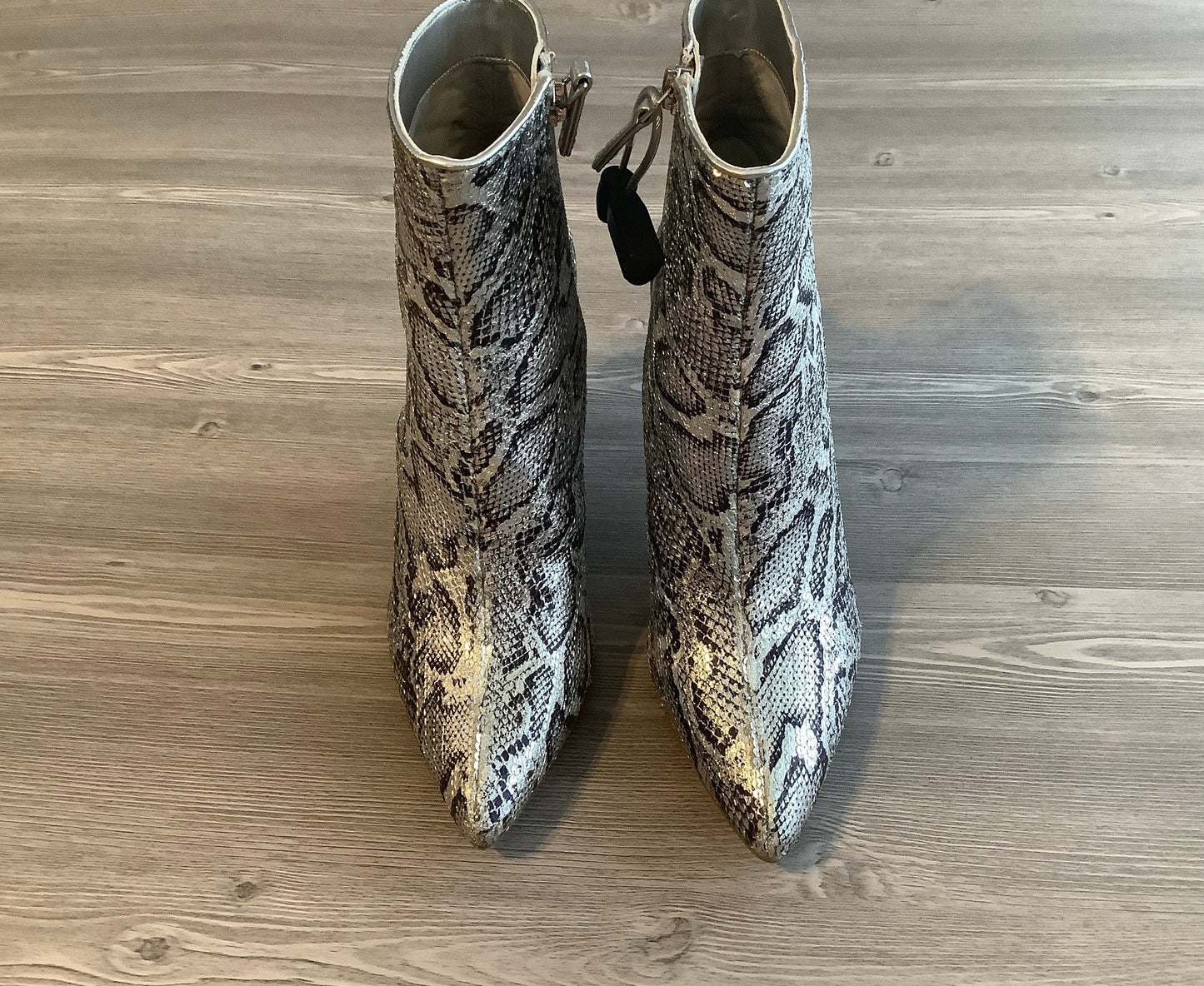 Snakeskin Print Boots Ankle Heels Bp, Size 7