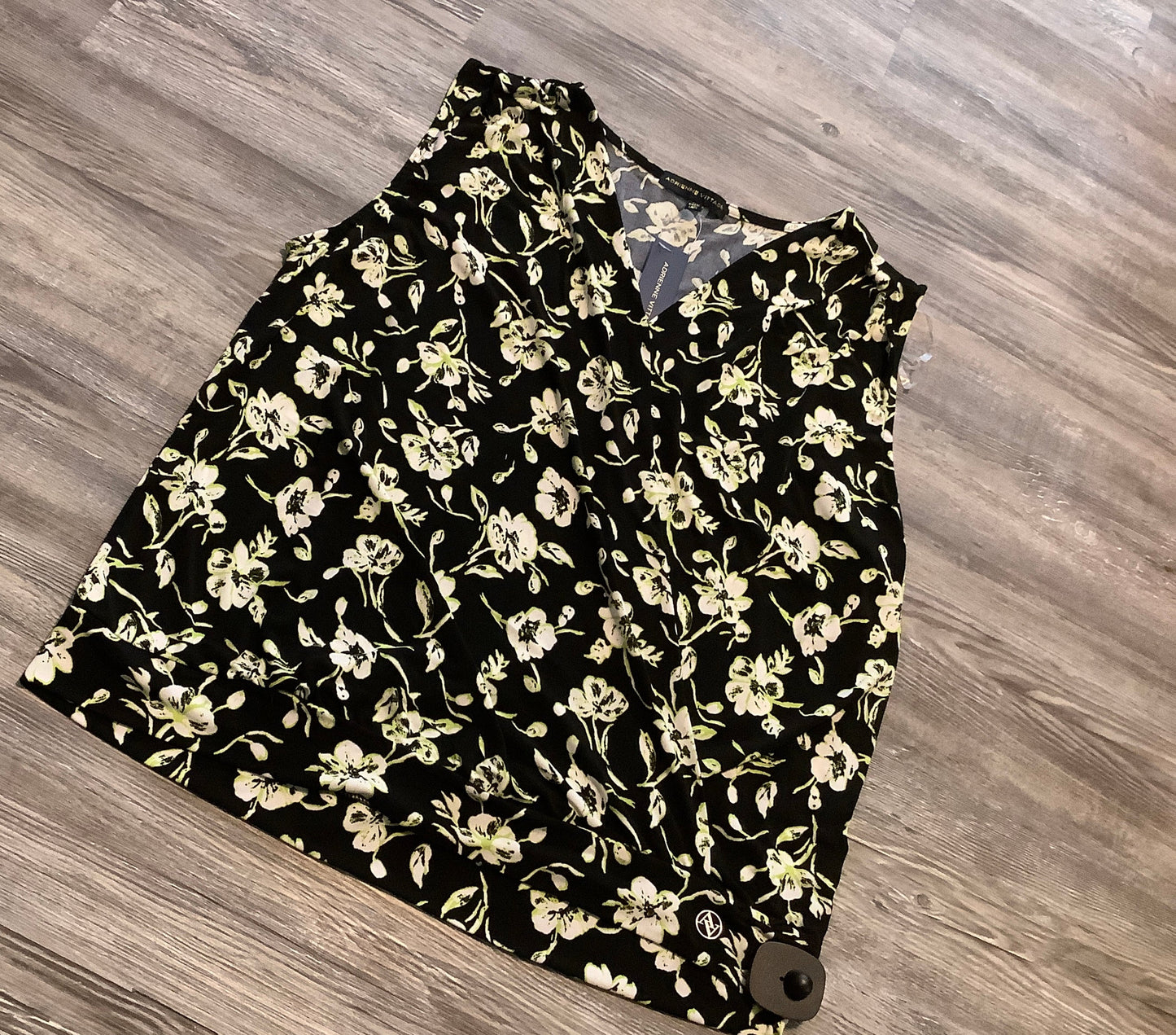 Floral Print Top Sleeveless Adrienne Vittadini, Size Xl