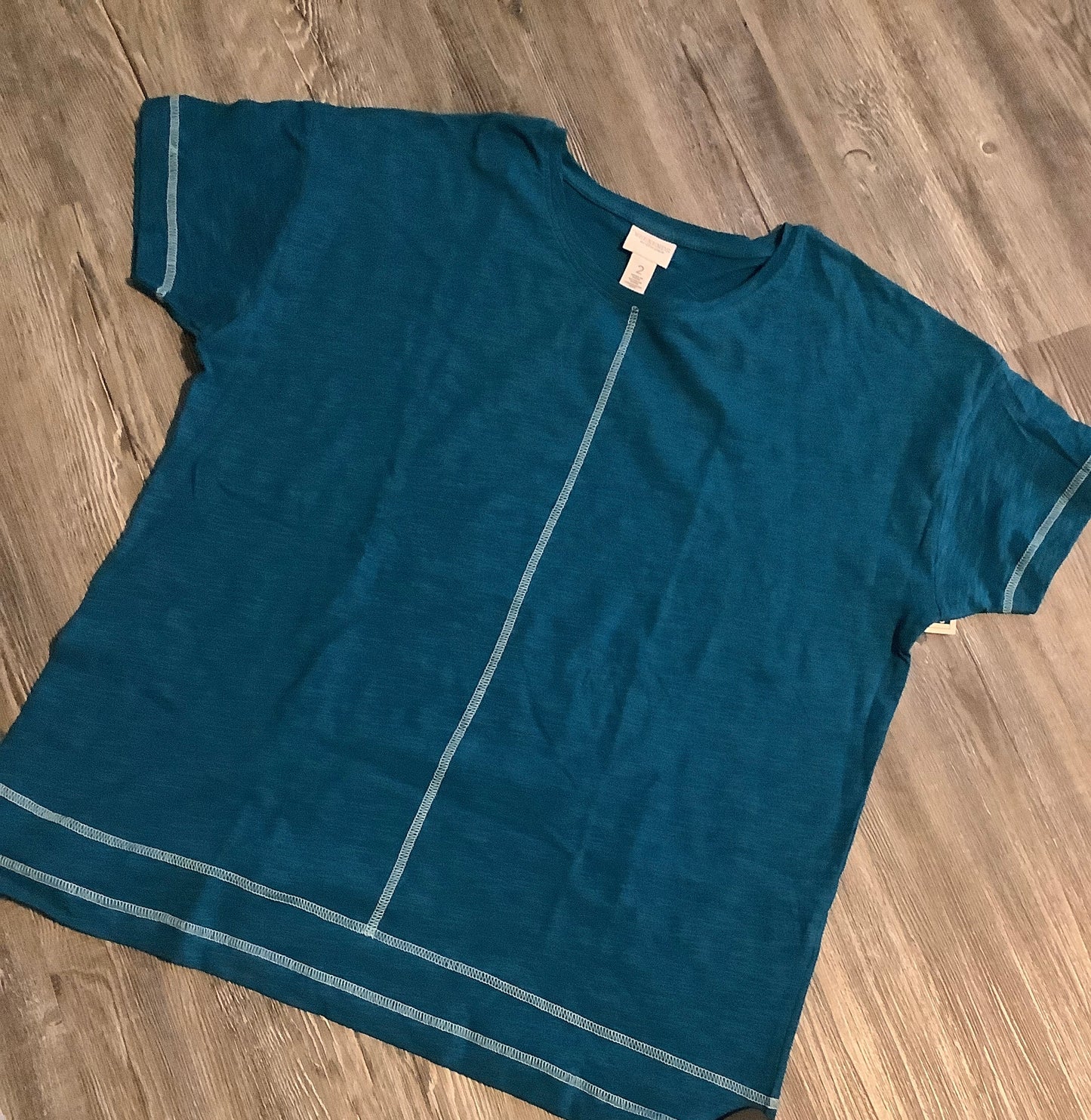 Top Short Sleeve By Chicos In Blue, Size: M