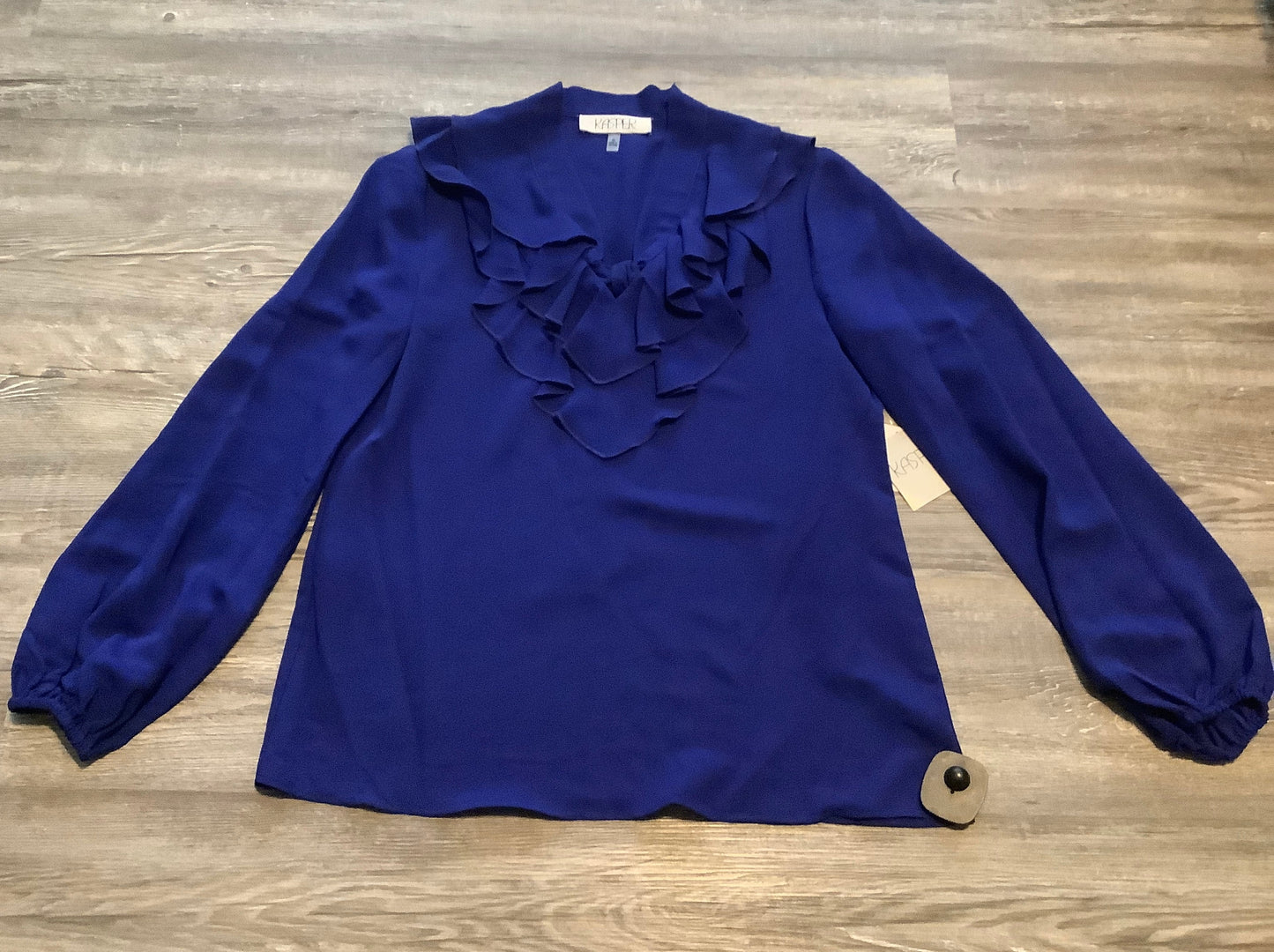 Blue Top Long Sleeve Kasper, Size Xs