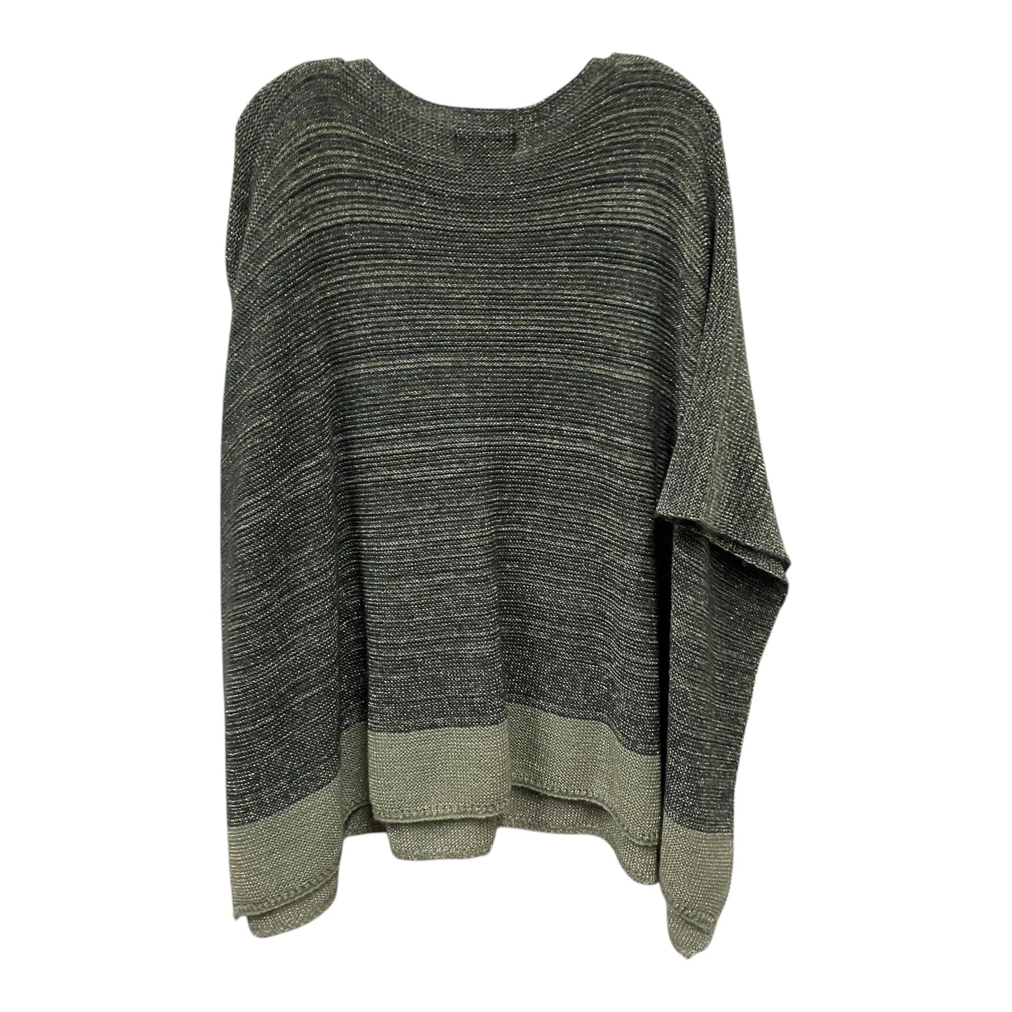 Poncho By Charlie Paige In Gold & Grey, Size:Osfm