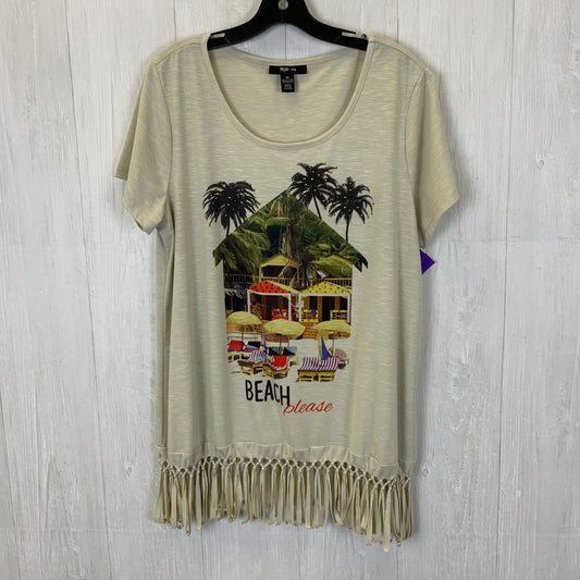 Top Short Sleeve By Style And Company In Beige, Size: Xl