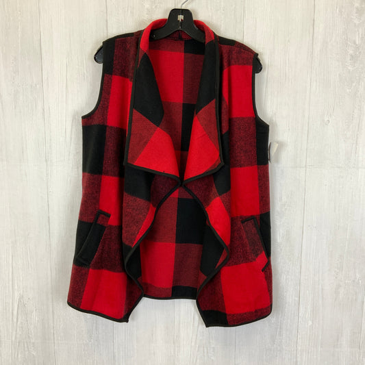 Vest Fleece By Clothes Mentor In Black & Red, Size: L